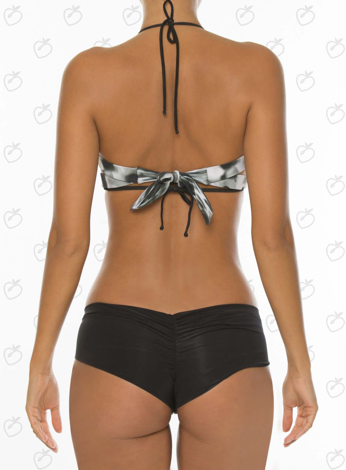 Paradizia Swimwear: Black Onyx Cutout Bikini Top (Shown with Matching Onyx Bottoms!)