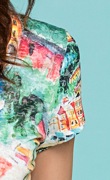 Paul Brial: Cinque Terre Yacht Life Capped Sleeve Tunic