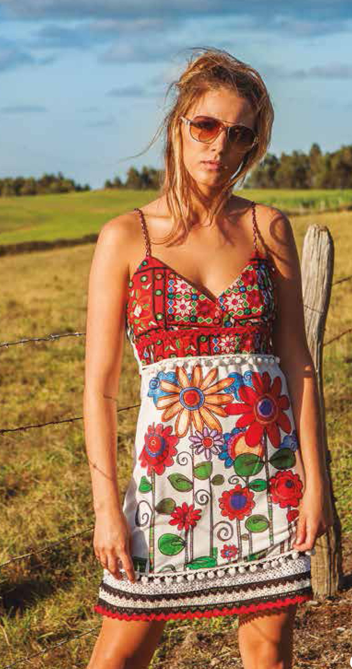 Savage Culture: Red Sunflower Bodice Dress Sorrento SAVAGE_34082