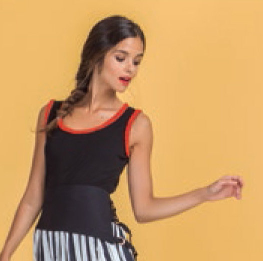 Paul Brial: Orange Petal Beaded Cotton Tank Top PB_PERLE