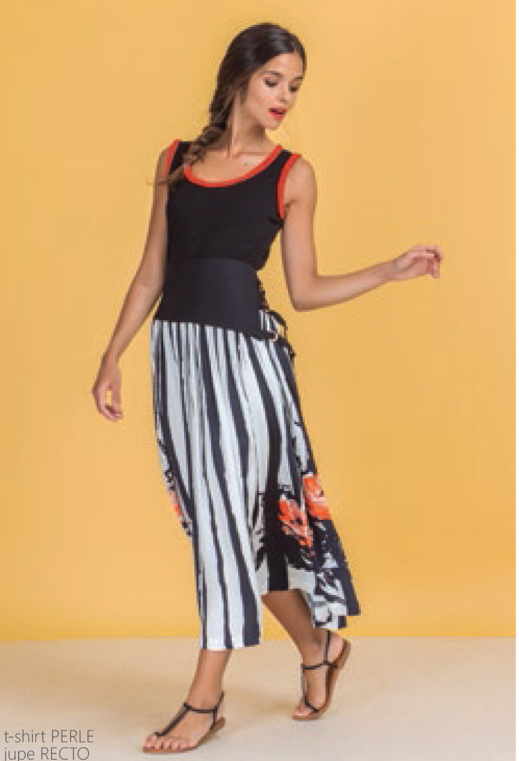 Paul Brial: Orange Petal Beaded Cotton Tank Top