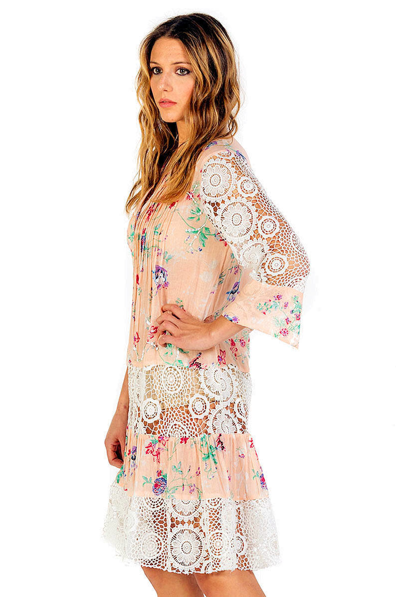 Savage Culture: Pink Daisy Arabesque Sundress/Tunic
