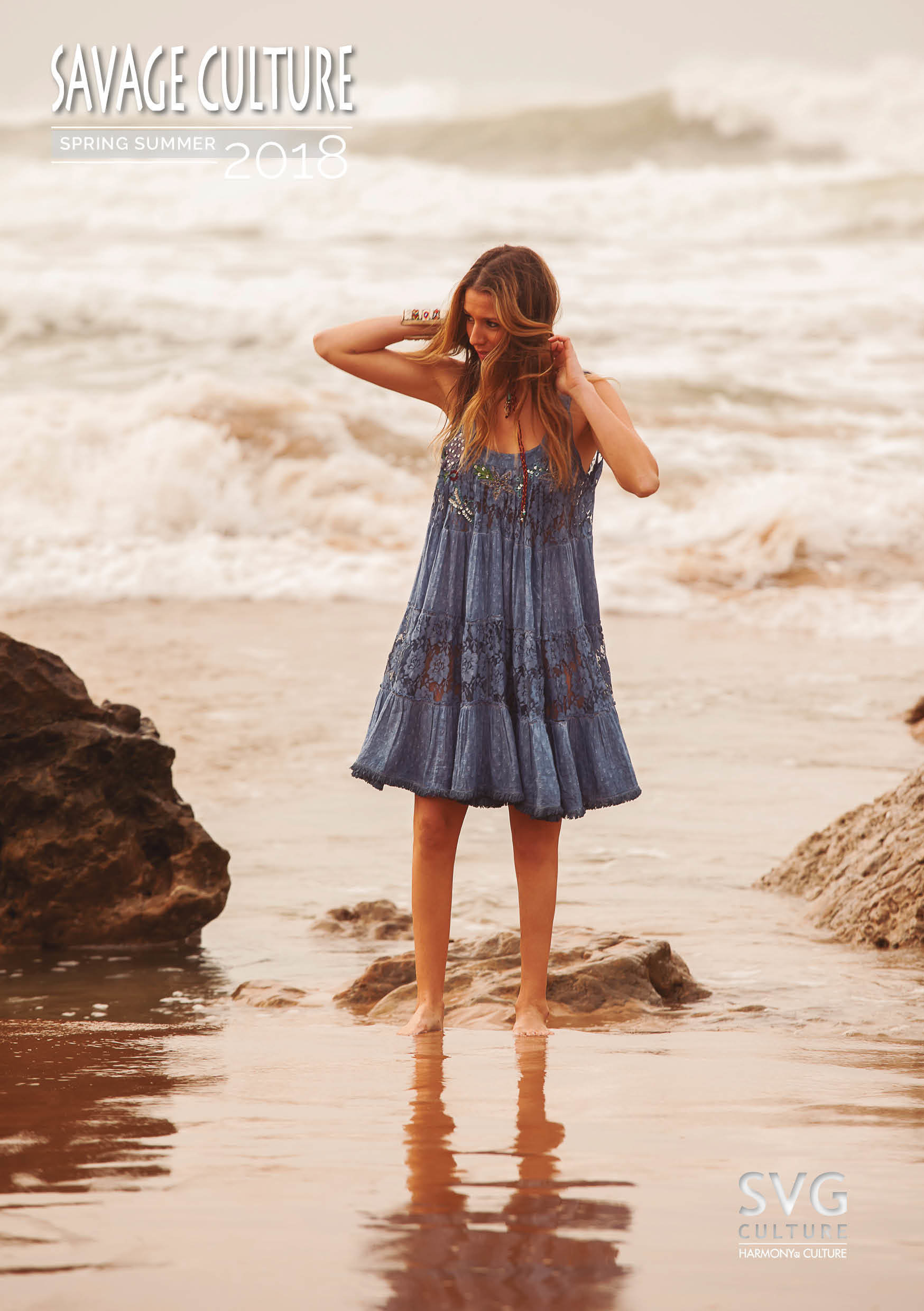 Savage Culture: Indigo Blue Rose Flutter Dress