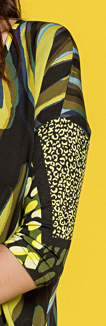 Paul Brial: Olive Martini Colorblock Asymmetrical Tunic