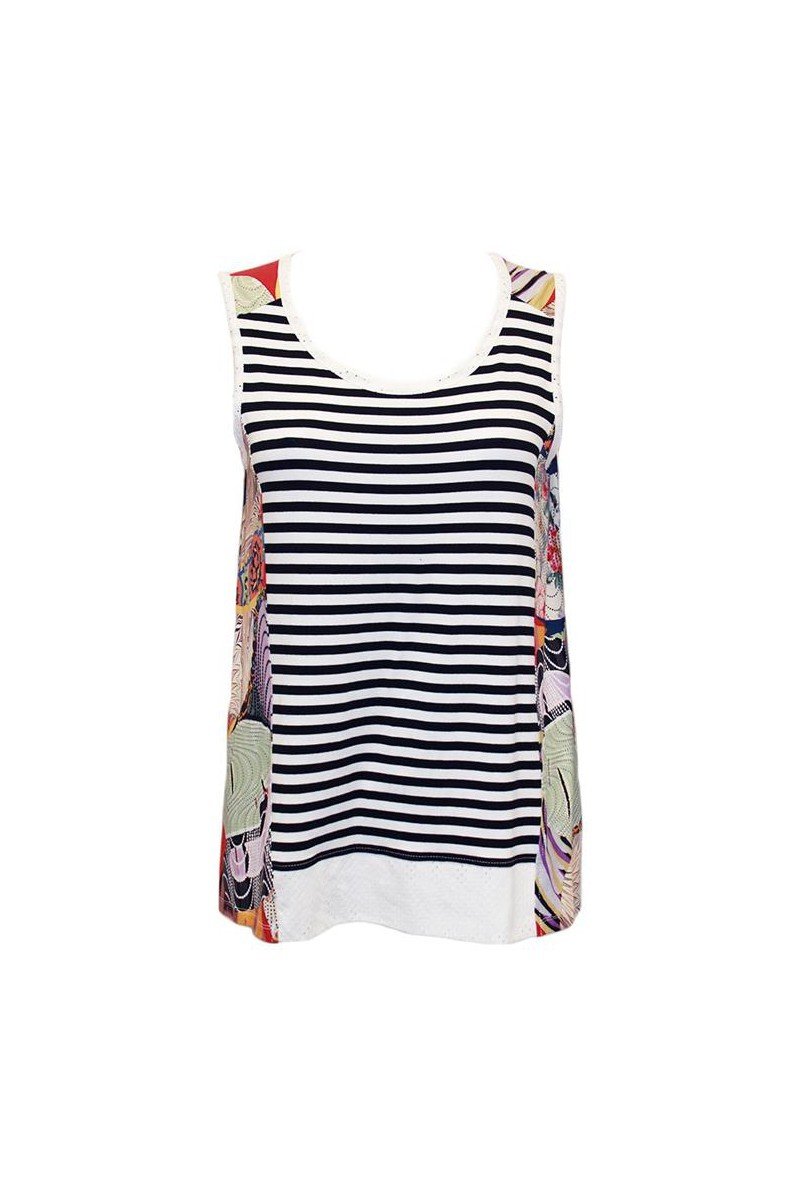 Maloka: Pieced Seashells Colorblock Flared Tunic