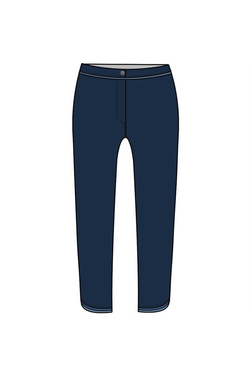Maloka: Petal Hem Cropped Linen Denim Pant