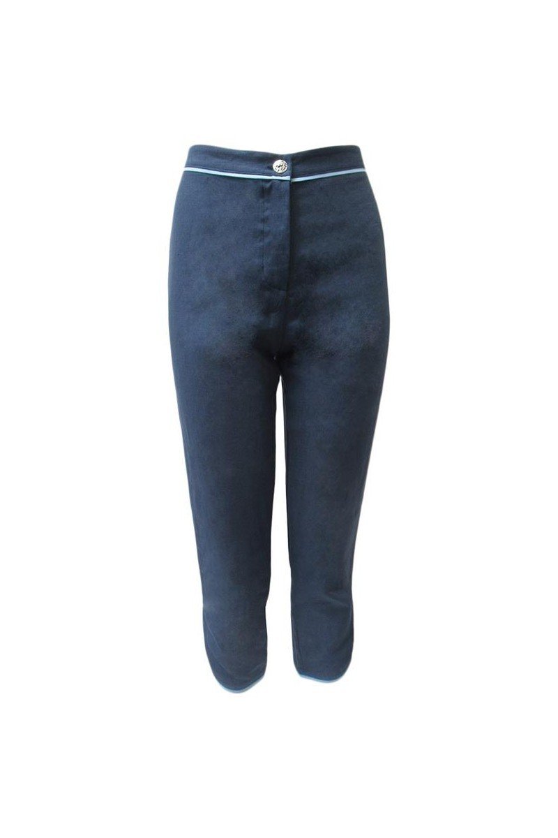 Maloka: Petal Hem Cropped Linen Denim Pant