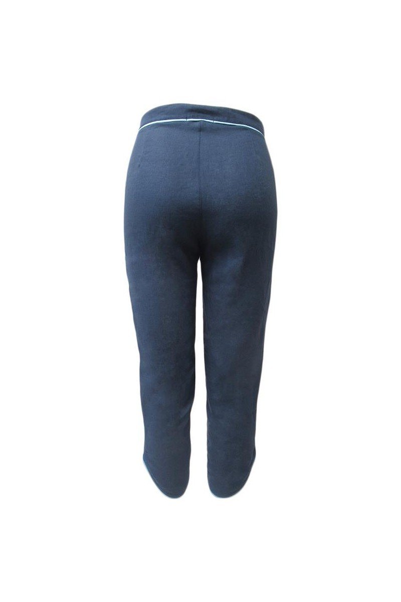 Maloka: Petal Hem Cropped Linen Denim Pant