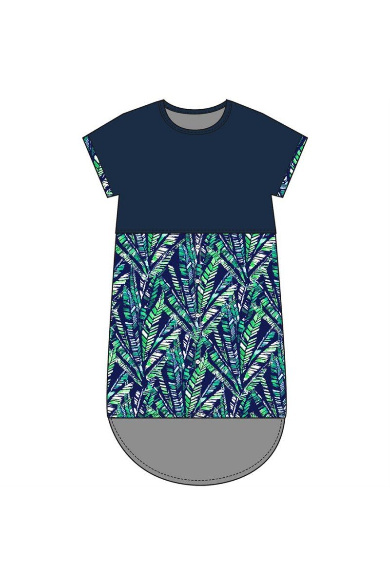 Maloka: Palm Tree Mixed Media High Low Tunic