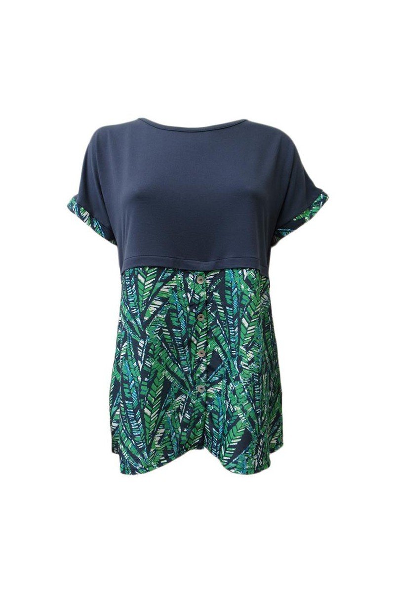 Maloka: Palm Tree Mixed Media High Low Tunic