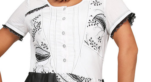 S'Quise Paris: Cupcake Arabesque Print Peek-A-Boo Crinkled Midi Dress