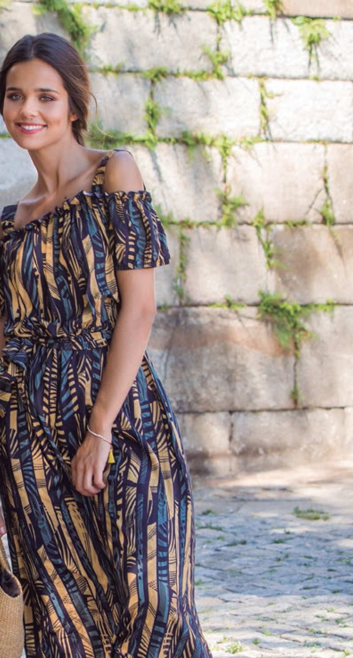 Paul Brial: Purple Cactus Cold Shoulder Ruffle Maxi Dress