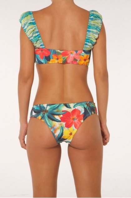 Paradizia Swimwear: Fuchsia Petals Paradise Ruffled Bustier (Shown With Matching Bottoms!)