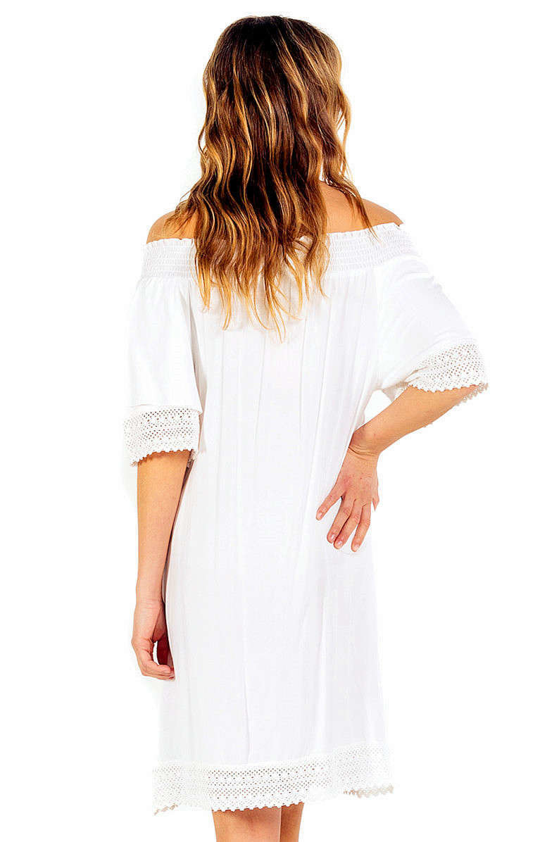 Savage Culture: Red Butterfly Off Shoulder Arabesque Midi Dress Napoles