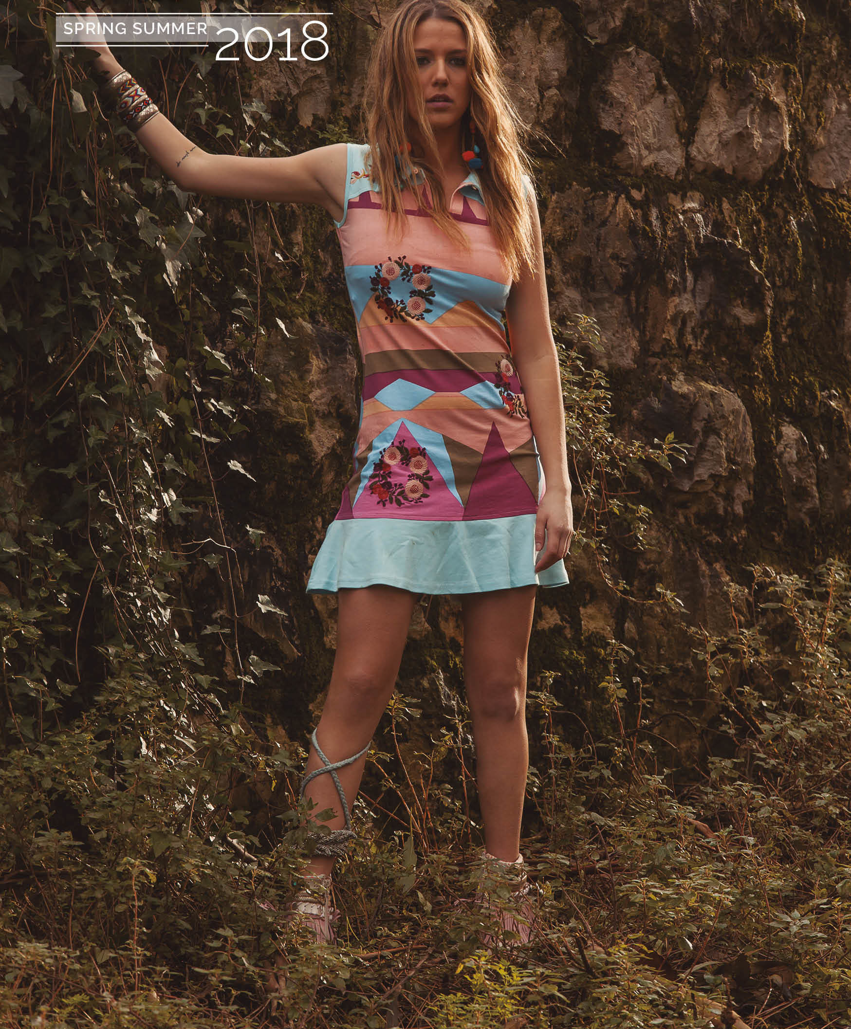 Savage Culture: Colors Of Venecia T-Shirt Ruffled Dress/Tunic SAVAGE_34100