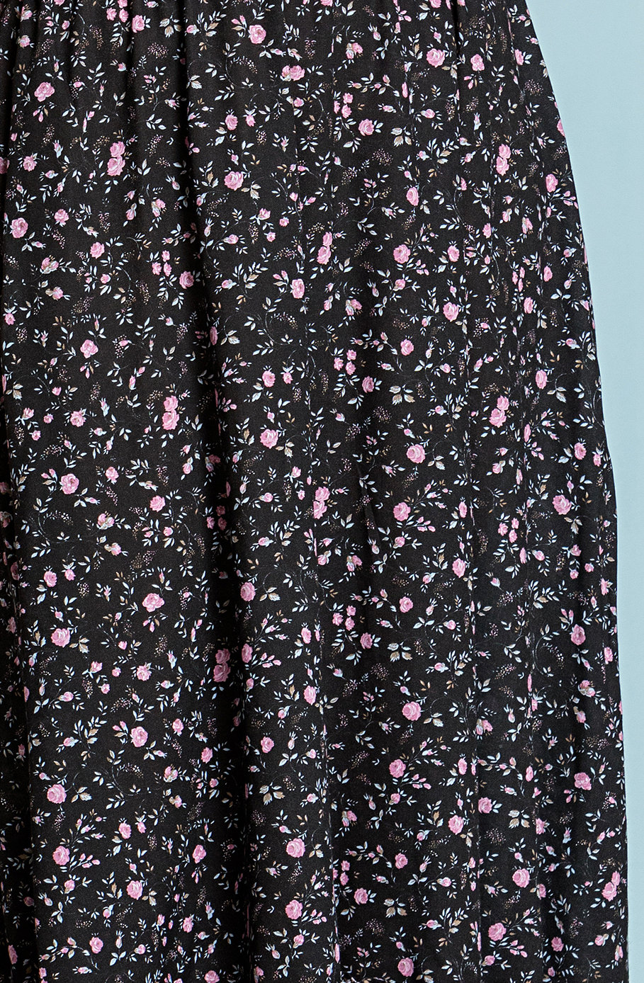 Paul Brial: Frill Draped Bodice Blush Flower Maxi Dress (3 Left!)