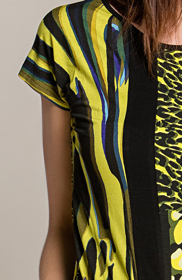 Paul Brial: Martini Colorblock Capped Sleeve Top