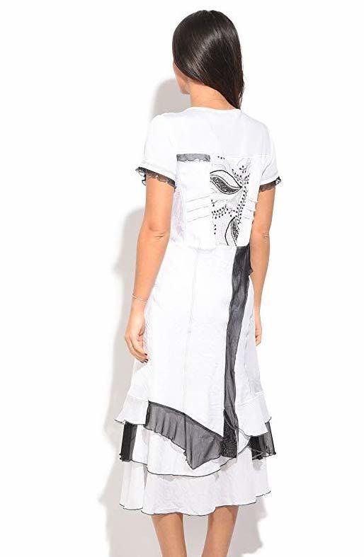 S'Quise Paris: Cupcake Arabesque Print Peek-A-Boo Crinkled Maxi Dress