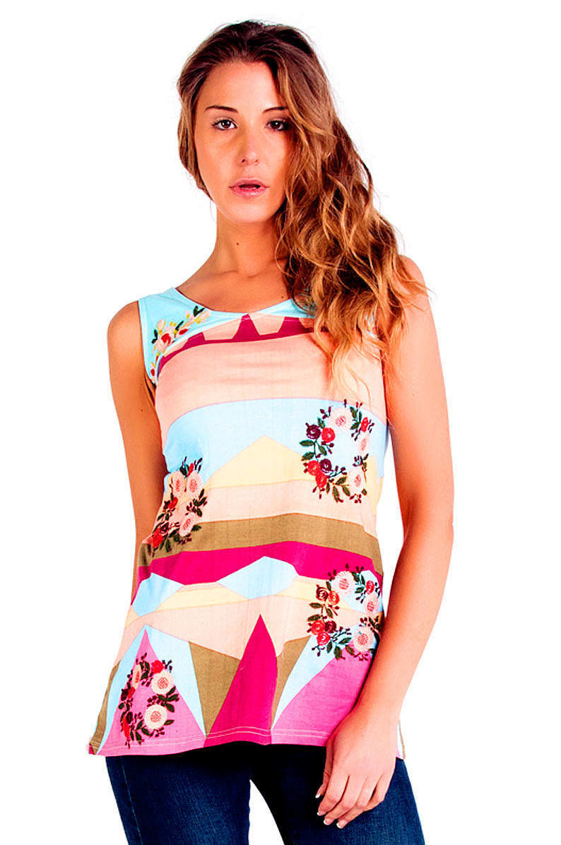 Savage Culture: Rosette Sky of Venice Corset Back-Tied Cotton Tunic