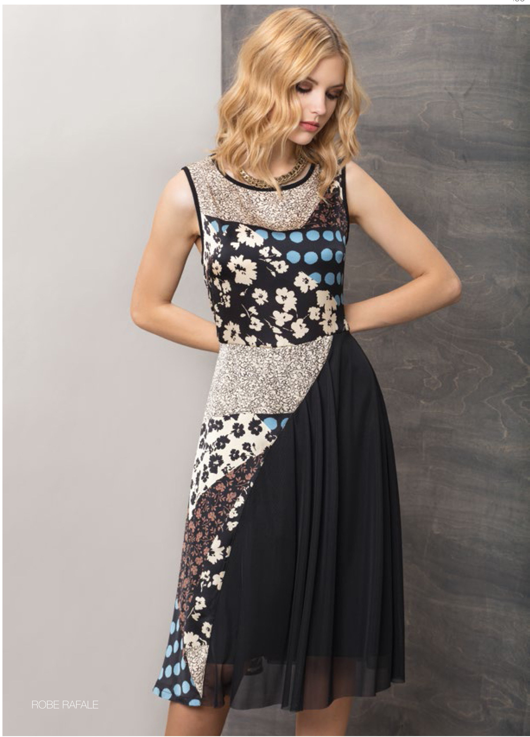 Maloka: Romantic Asymmetrical Petal Pieced Midi Dress MK_RAFALE