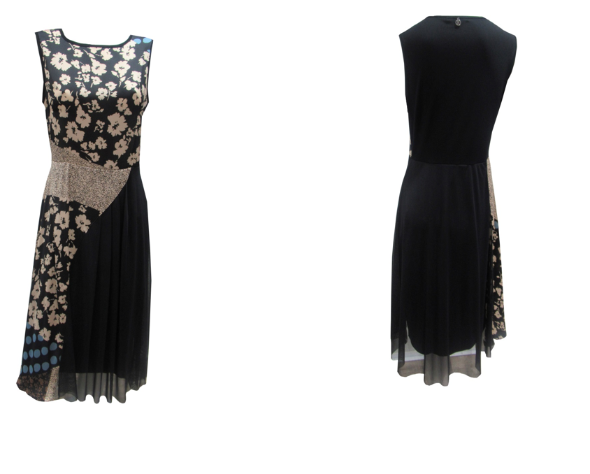 Maloka: Romantic Asymmetrical Petal Pieced Midi Dress