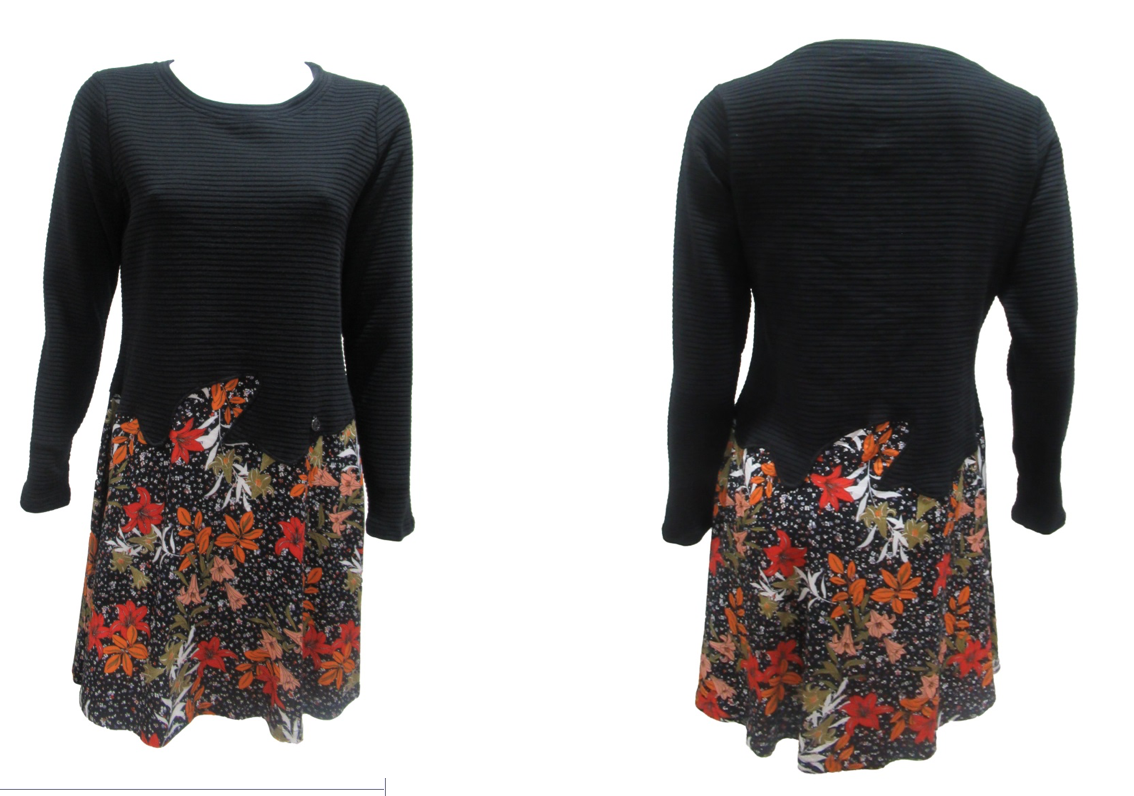 Maloka: Orange Rose Asymmetrical Waist Midi Dress (More Colors!)