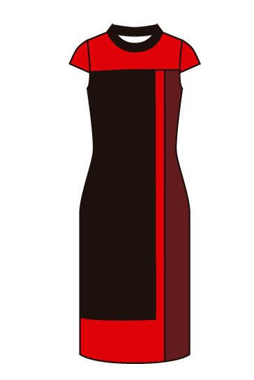 Paul Brial: Red Passion Colorblock Dress (More Colors!)