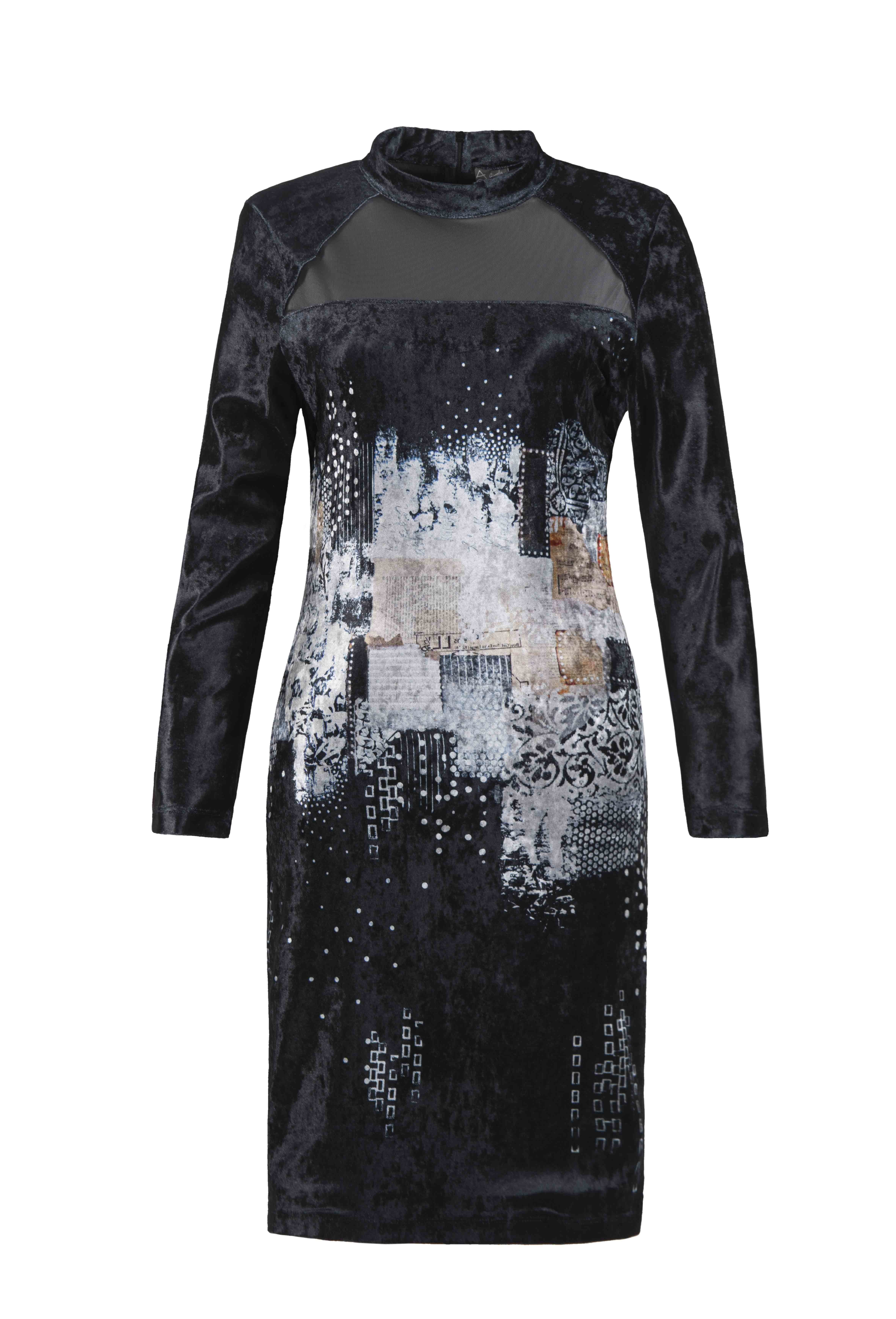 Simply Art Dolcezza: Explosion of Crystals Abstract Art Velvet Dress (3 Left!)