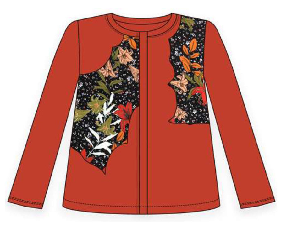 Maloka: Orange Rose Asymmetrical Bodice Short Jacket (2 Left in Black!)
