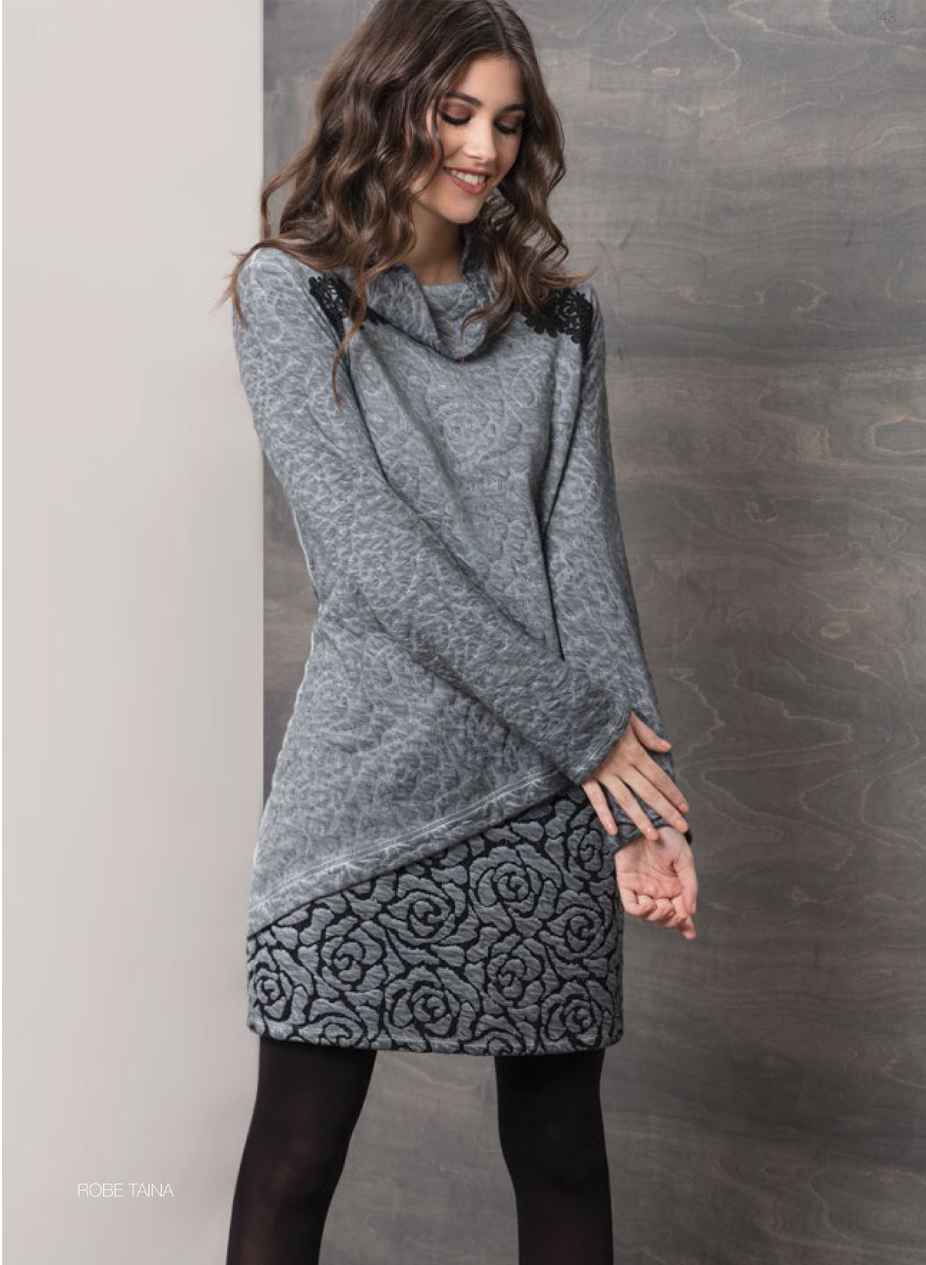 Maloka: Rose Imprinted Angled Hem Sweater Dress (2 Left!) MK_TAINA_N4