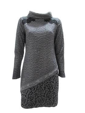 Maloka: Rose Imprinted Angled Hem Sweater Dress (2 Left!)