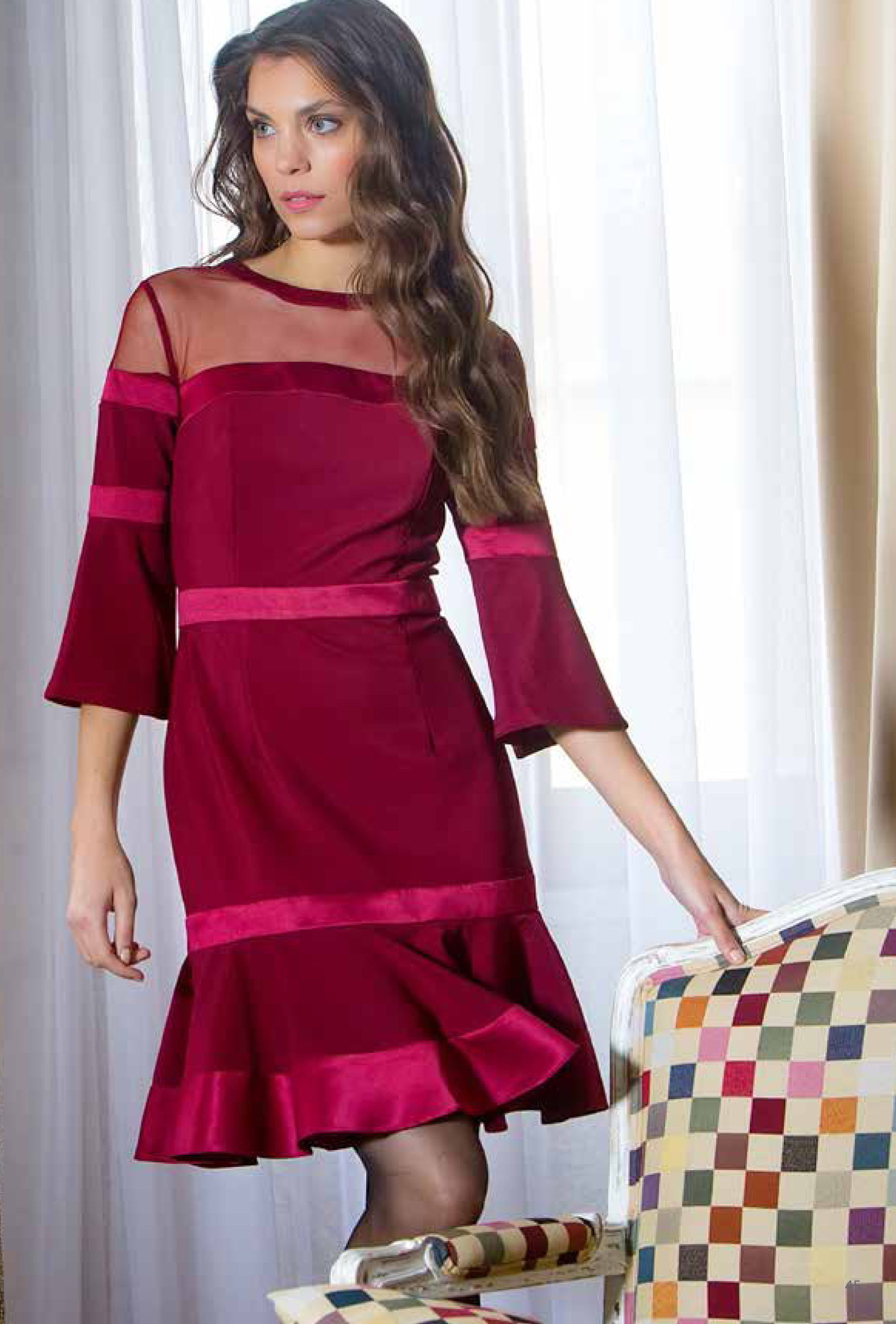Paul Brial: Irresistible Ribboned Midi Trumpet Gown (In Cherry & Black!) PB_TENTATION