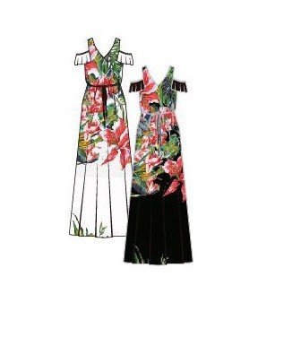 Paul Brial: Pink Puff Waist Cold Shoulder Maxi Dress (More Colors!)