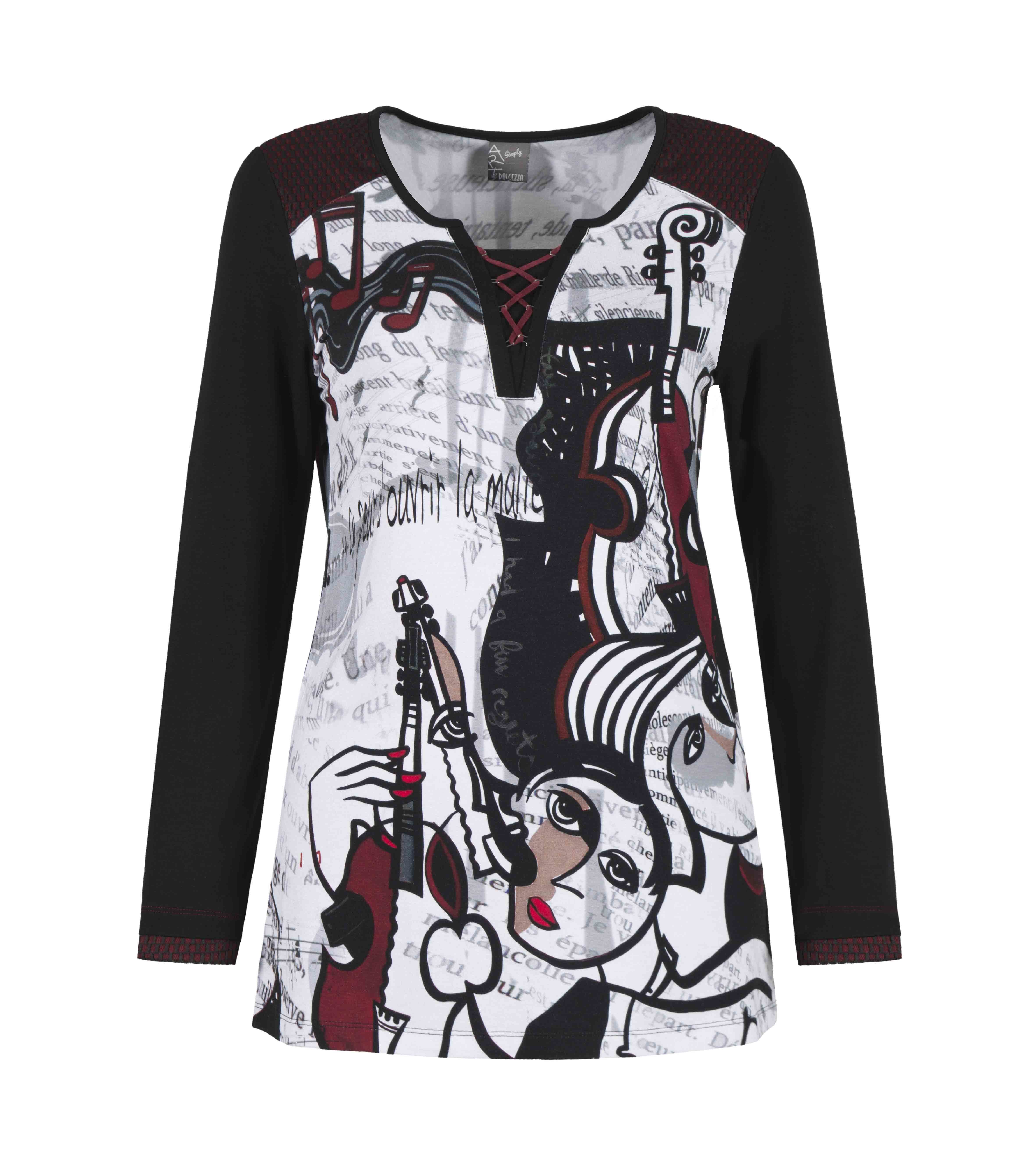 Simply Art Dolcezza: Charotte A Paris Violin Abstract Art Tunic (1 Left!) DOLCEZZA_SIMPLYART_58614_N