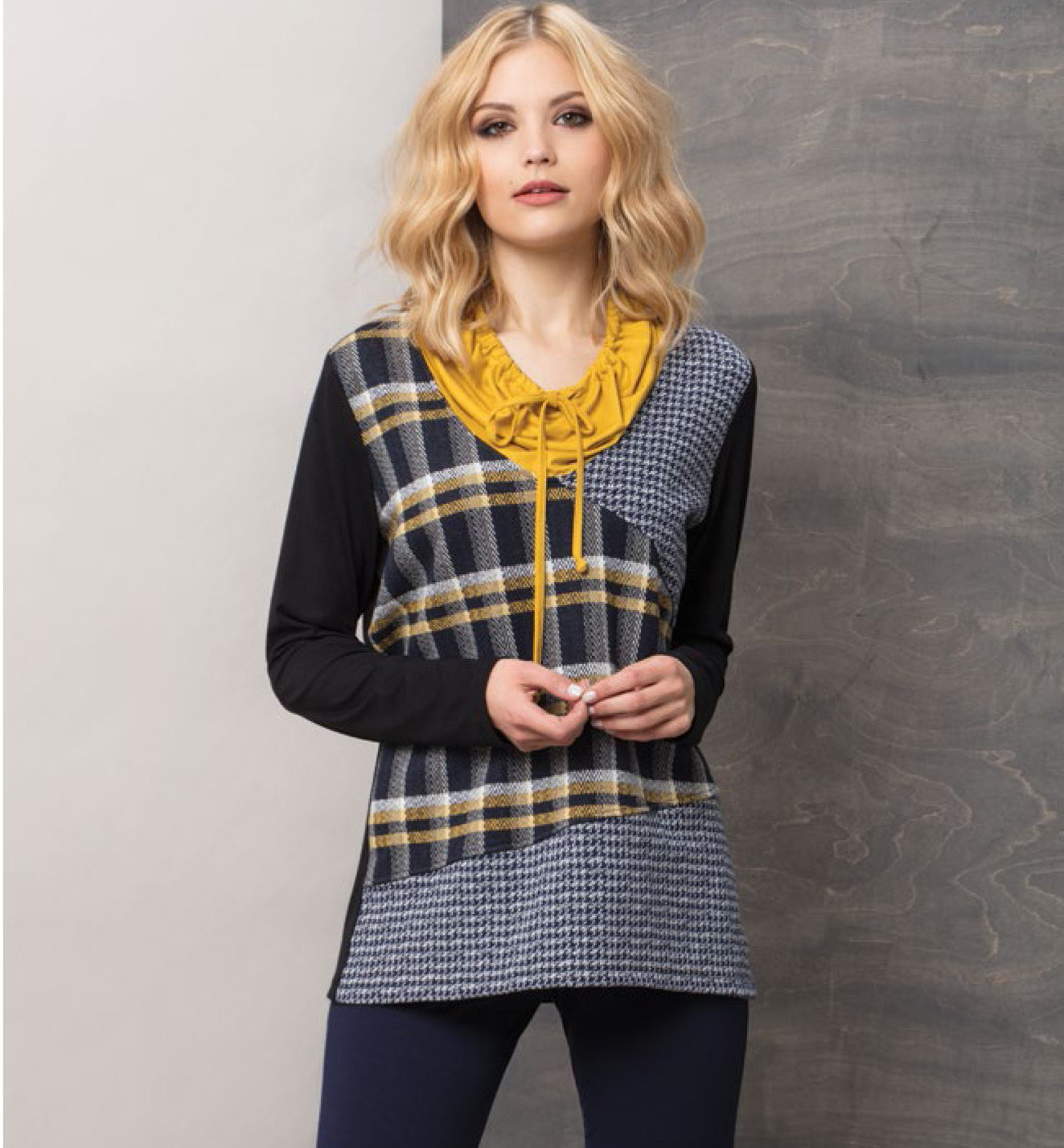 Maloka: Midnight Lemon Plaid Pieced Tunic (1 Left!) MK_PALO