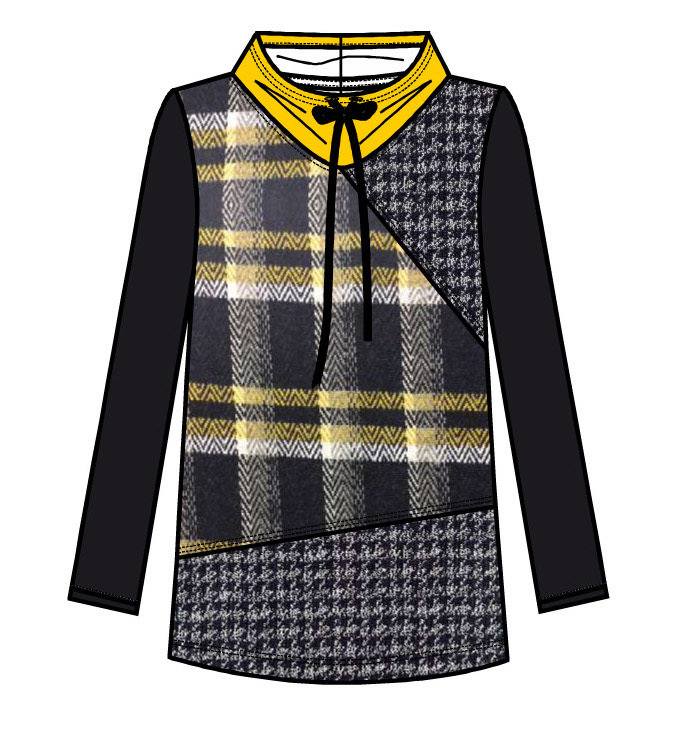 Maloka: Midnight Lemon Plaid Pieced Tunic (1 Left!)