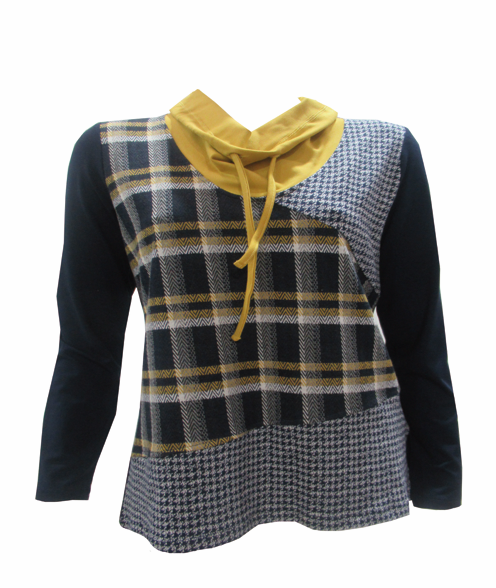 Maloka: Midnight Lemon Plaid Pieced Tunic (1 Left!)