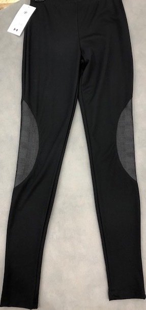 Myco Anna: Sharp Nylon Black On Black Plaid Patchwork Legging