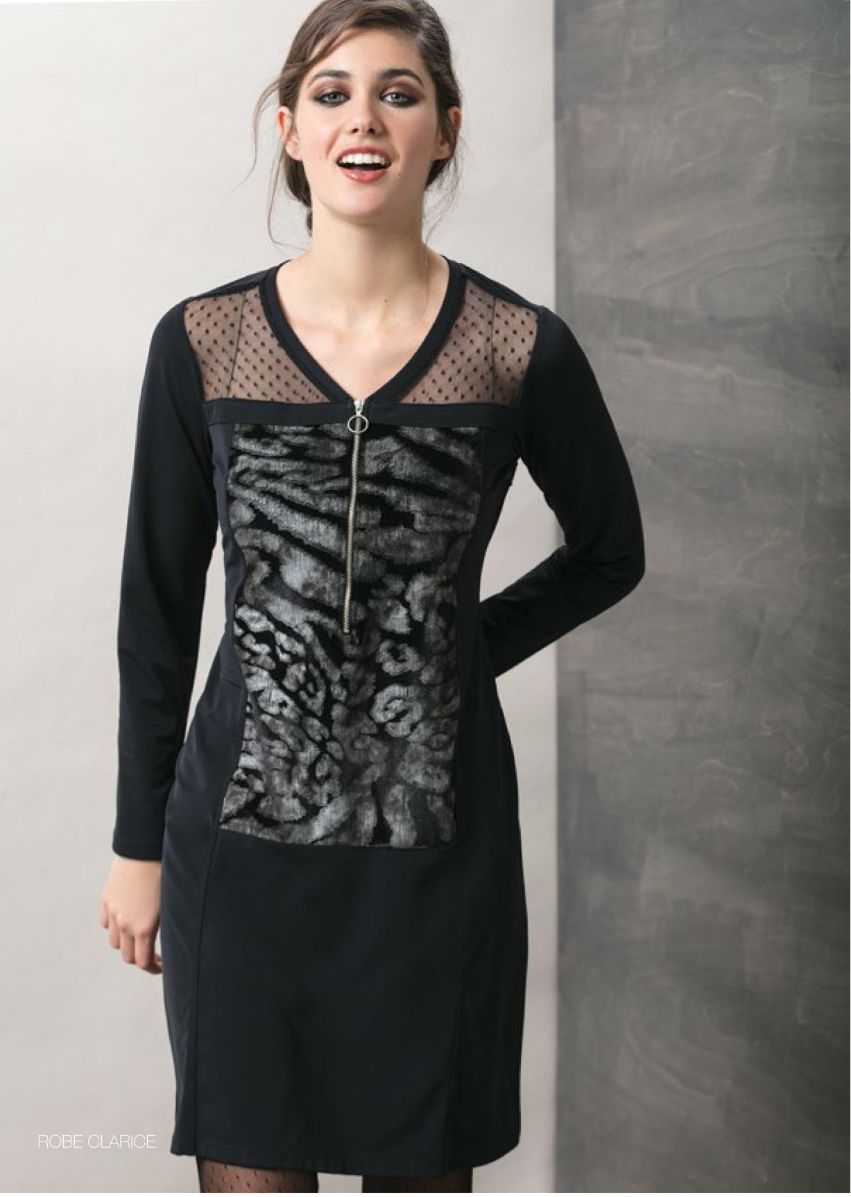 Maloka: Princess Seamed Velvet Zip Dress (Few Left!) MK_CLARICE_N