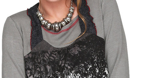 S'Quise Paris: Platinum Forest Abstract Art Tunic