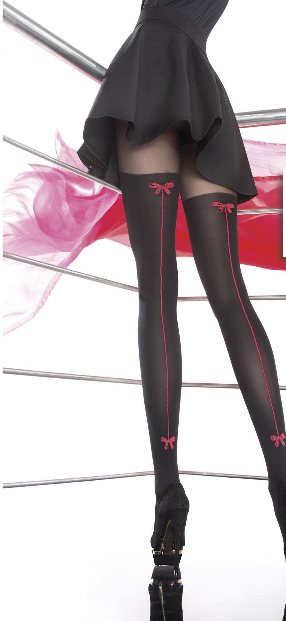 Fiore: Little Red Bow Opaque Tights FIO_CANELLA