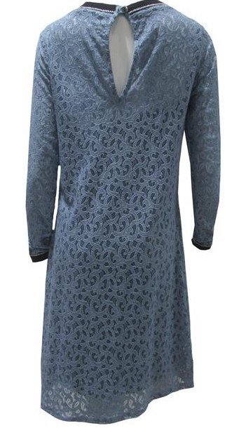 Maloka: Blue Rose Petal Imprinted Midi Dress