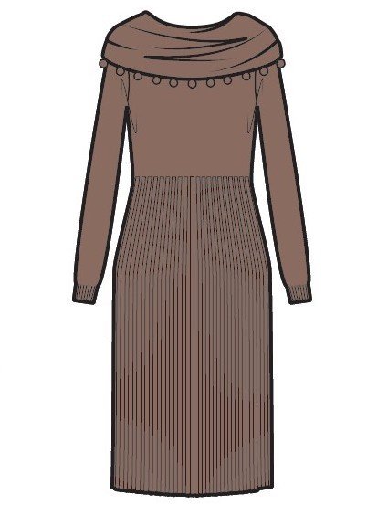 Paul Brial: Periwinkle Faux Fur Trim Sweater Dress