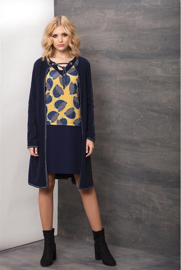 Maloka: Limoncello Petal Mixed Media Tie Up Dress