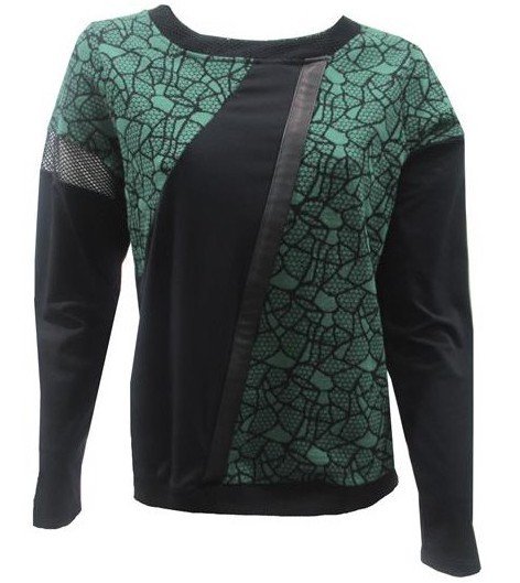 Maloka: Forest Rose Cotton Jacquard Patchwork Asymmetrical Sweater
