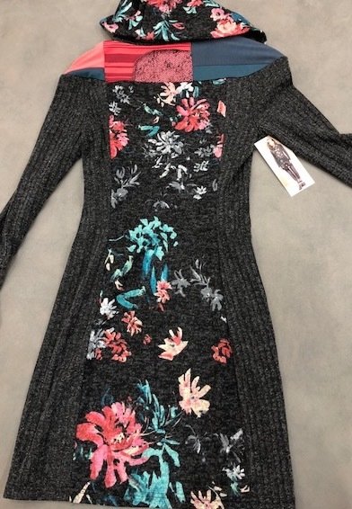 Myco Anna: Pink Jade Eco-Wear Asymmetrical Patchwork Sweater Dress