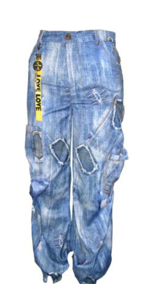 Petit Pois: Comfy Love Stretch Denim Patchwork Pant