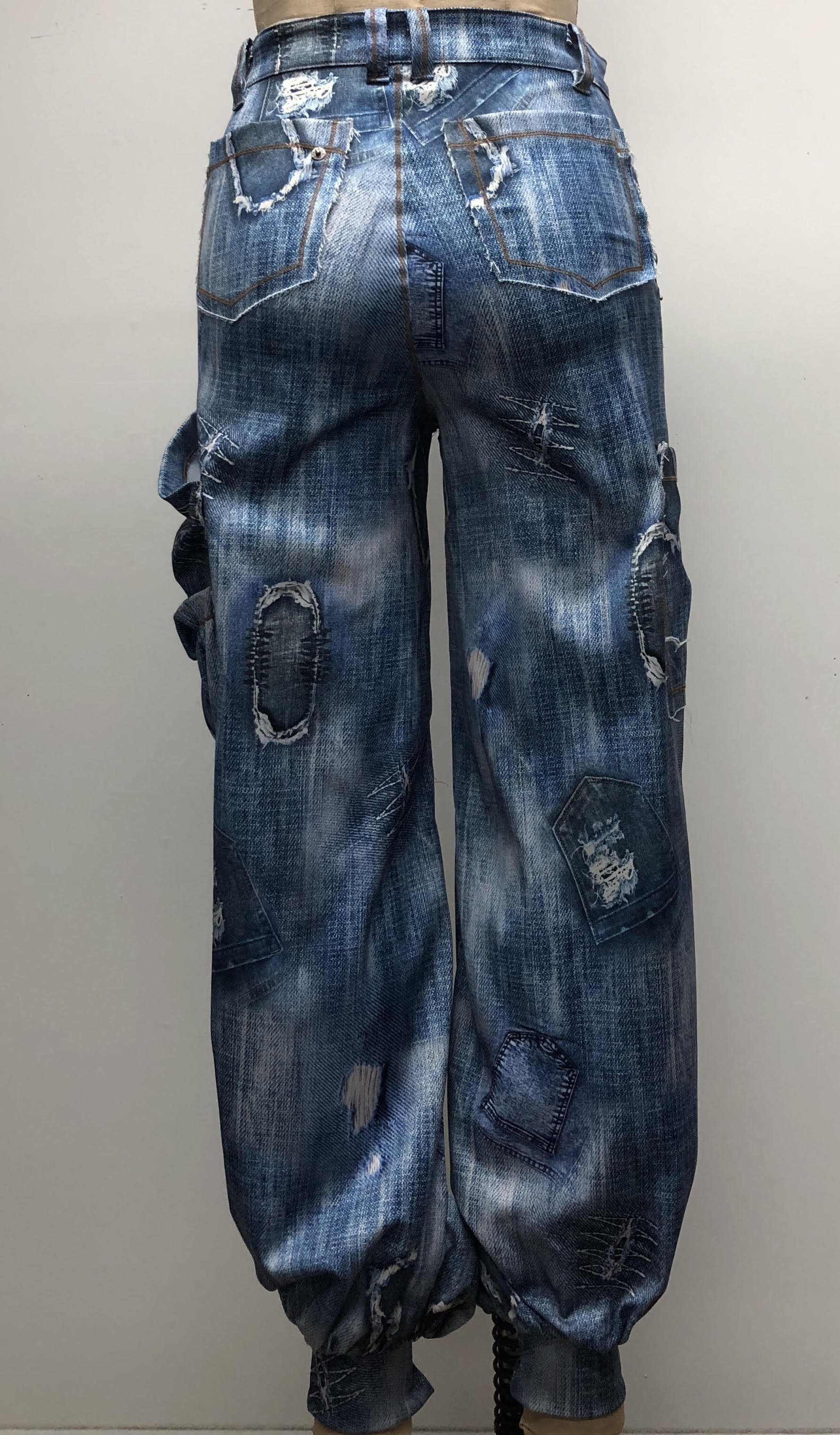 Petit Pois: Comfy Love Stretch Denim Patchwork Pant