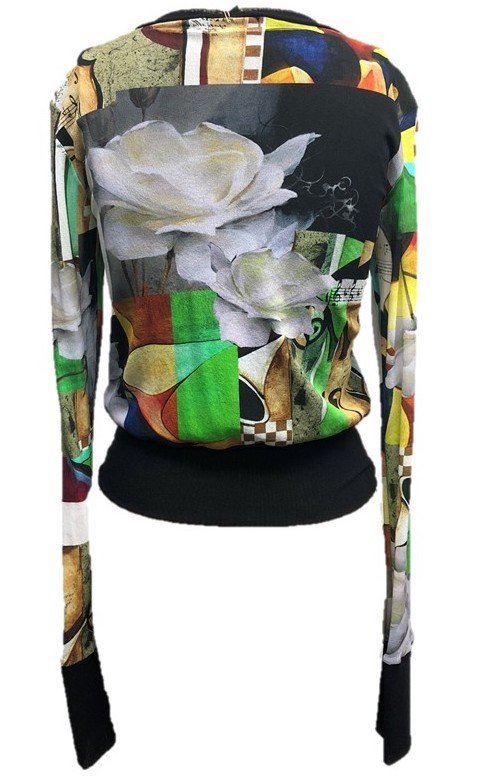 Petit Pois: Spanish Guitar Abstract Art Knit Jacquard Sweater (1 Left!)
