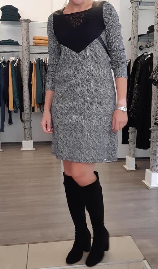 Maloka: Leather & Lace Princess Bodice Jacquard Dress